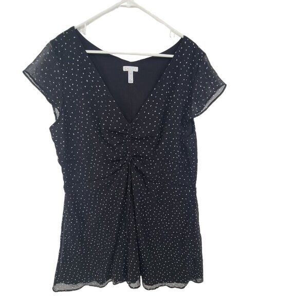 Leith Dresses & Skirts - Leith Women's Flutter Sleeve Knee Length Dress Polka Dot Size 2X